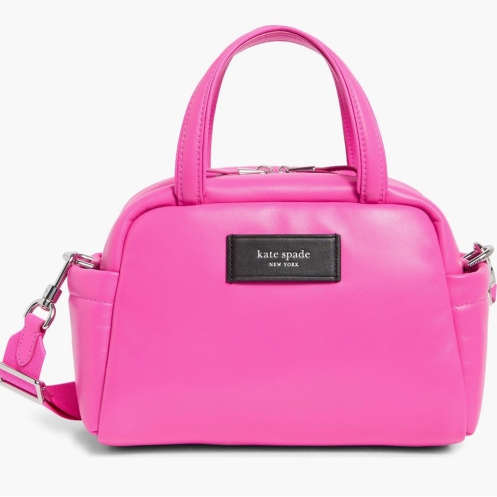 NWT Kate Spade Pink Puffy Smooth Leather Crossbody Sachel - Picture 8 of 9